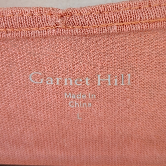 Garnet Hill Women's Organic Linen Colorblock T Shirt Size Large - Picture 5 of 7